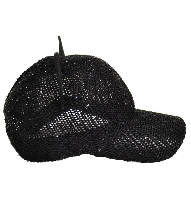 Braided cap with cat ears sequins