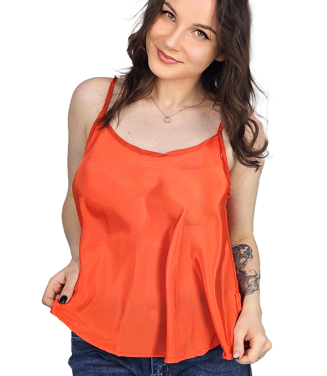 Silk trapeze top with adjustable straps CINDY