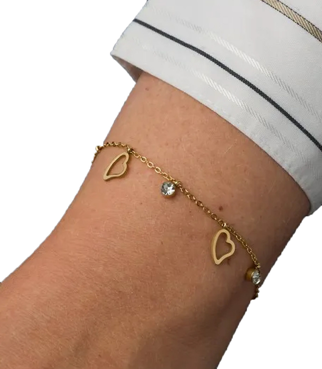 Elegant gold women's steel bracelet