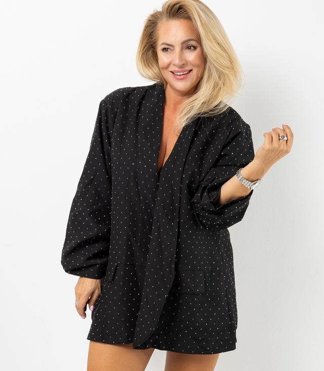 Oversize jacket embellished with STARDUST crystals
