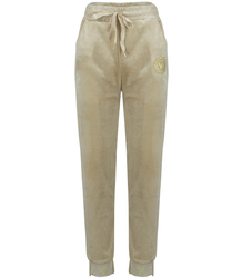 Velour sweatpants tied with decorative V WIKI
