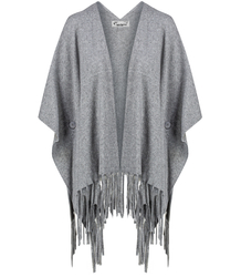 Poncho cape with decorative tassels warm elegant MILENA