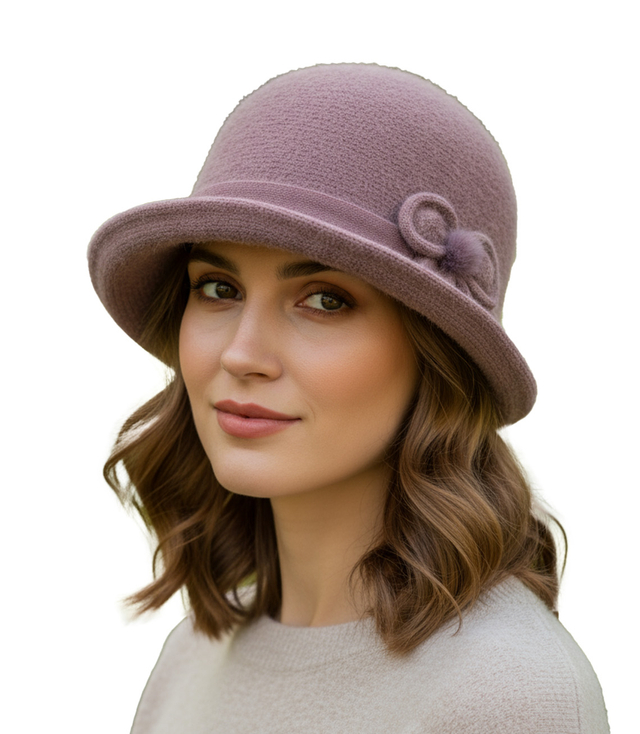Women's cloche hat with bow