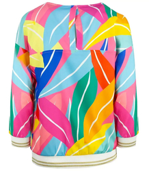 Loose blouse with a welt colorful print