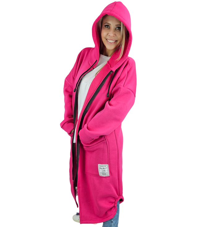 Long women's hoodie. Warm, nice material. Zipper BETH