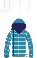 Short quilted transitional keychain jacket