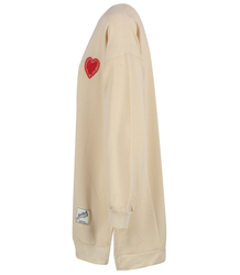 Long oversize dress blouse with heart patch MARTA