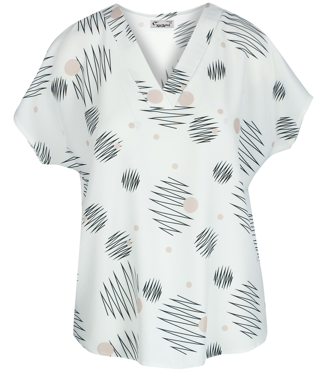 Elegant V-neck blouse with DIANA patterns