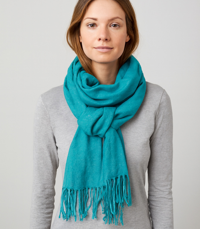 Soft large shawl with tassels uniform classic