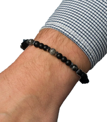 Men's bracelet with natural stones