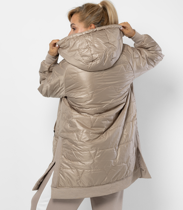 Long jacket with quilting and side slits ROMA