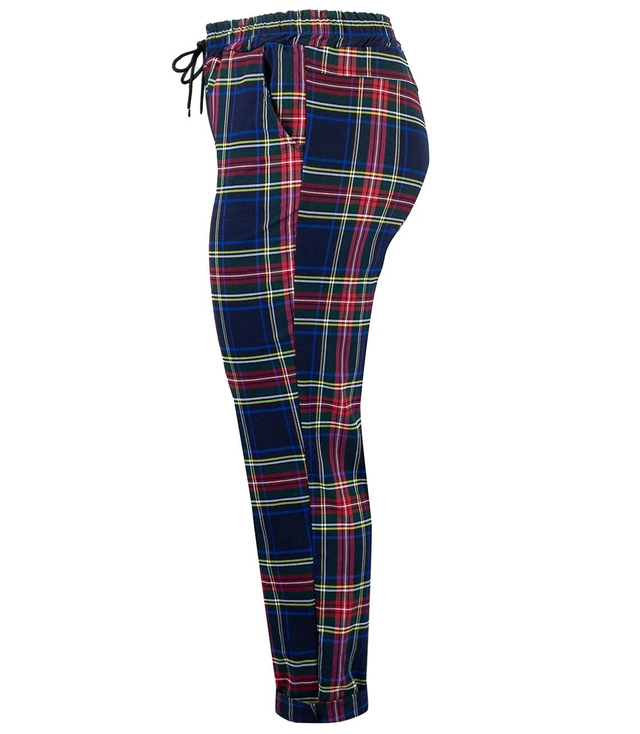 Elegant AMANDA plus size checkered fabric trousers