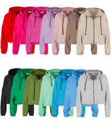 Women's thin, one-color basic sweatshirt with hood JULIA