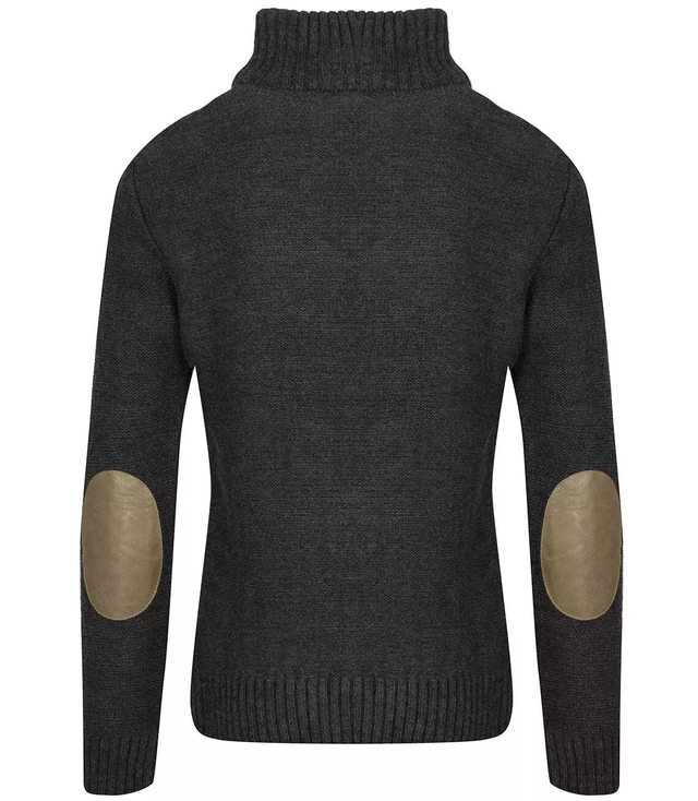Męski gruby sweter wełniany golf warkocze