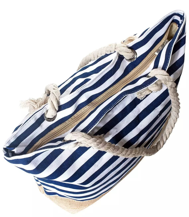 Mega large striped urban shopper beach bag