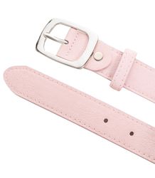 Smooth women's eco leather belt with silver buckle 3 cm