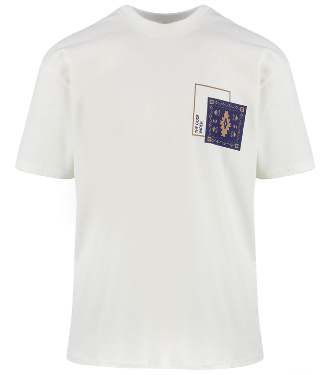 Men's short-sleeved t-shirt with print on the front and back