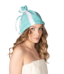 Tiered cotton sauna cap