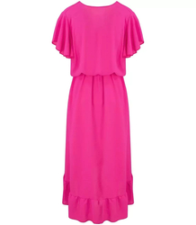 Envelope MAXI dress with Spanish frill