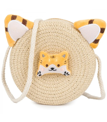 Children's Round Handbag with Cat Ears for Girls