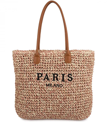 Klasyczna letnia pleciona torba shopper PARIS MILANO