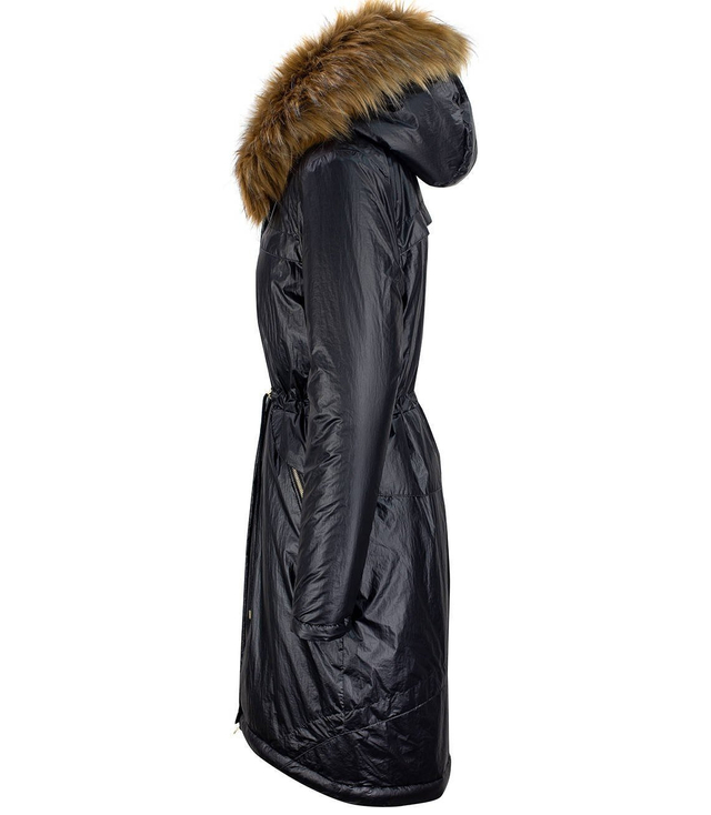 Warm metallic winter parka coat