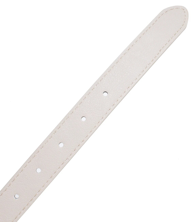 Gładki damski pasek z eko skóry ze złotą sprzączką 117x2,3 cm Elegancki