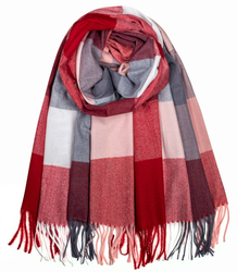 Fashionable warm shawl scarf plaid fringes