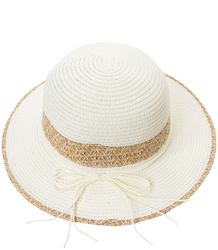 Women's straw hat chapeau-cloche gold thread