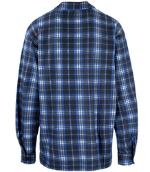 Warm fleece men's plaid shirt with zipper closure 