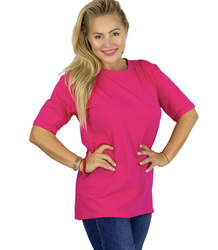 Blouse t-shirt with round neckline and 1/2 sleeve EVELINA