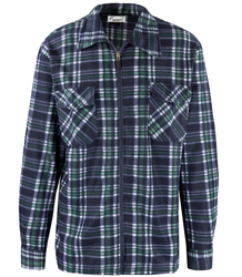 Warm fleece men's plaid shirt with zipper closure 