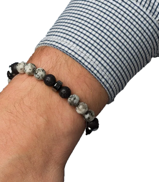 Men's bracelet with natural stones