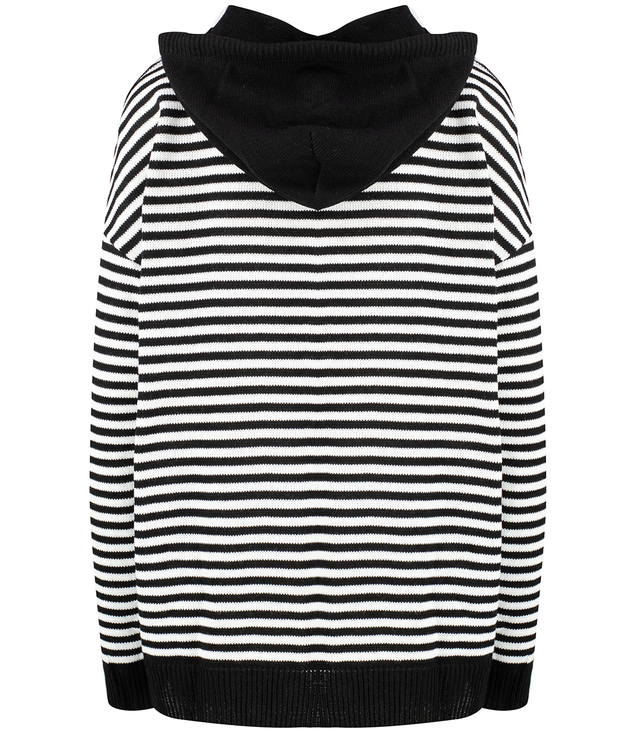 Women's striped sweater with hood warm loose MIRIAM