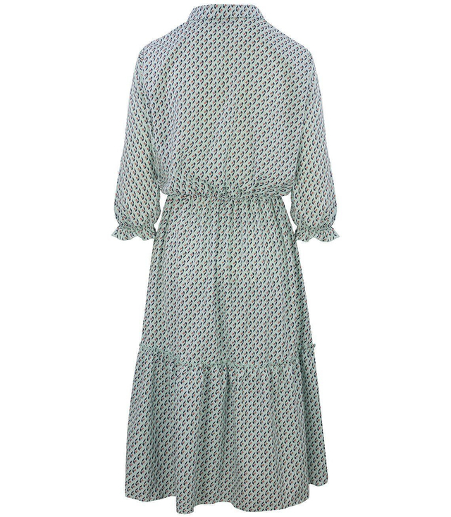 długa sukienka SZMIZJERKA falbanka ROMBY