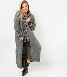 Long warm melange cardigan AURORA