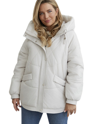 Women's quilted winter jacket with hood KORNELIA