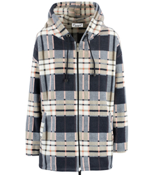 BRITANY warm fleece sweatshirt with a checkered hood