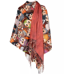 Beautiful shawl scarf owls owls viscose