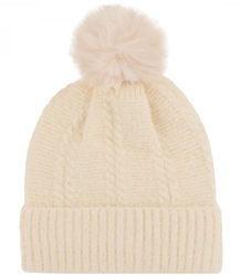 Warm women's cap with pom-pom and plaid autumn winter hat 