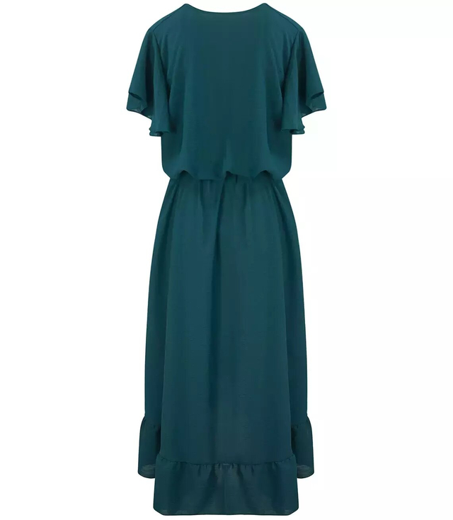 Envelope MAXI dress with Spanish frill