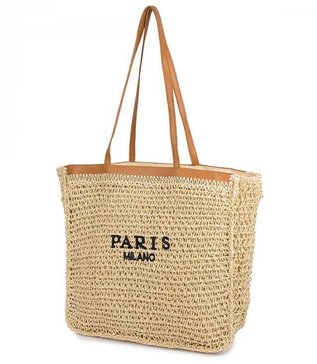 PARIS MILANO plaid shopper bag