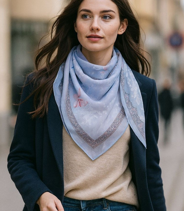 Elegant women's scarf with an insane 70x70 pattern