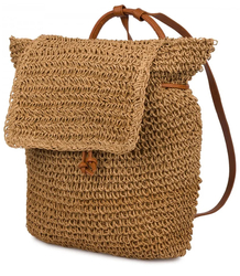 Backpack boho braided straw summer stylish for summer 