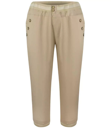 Elastic cropped pants elastic 3/4 stripes