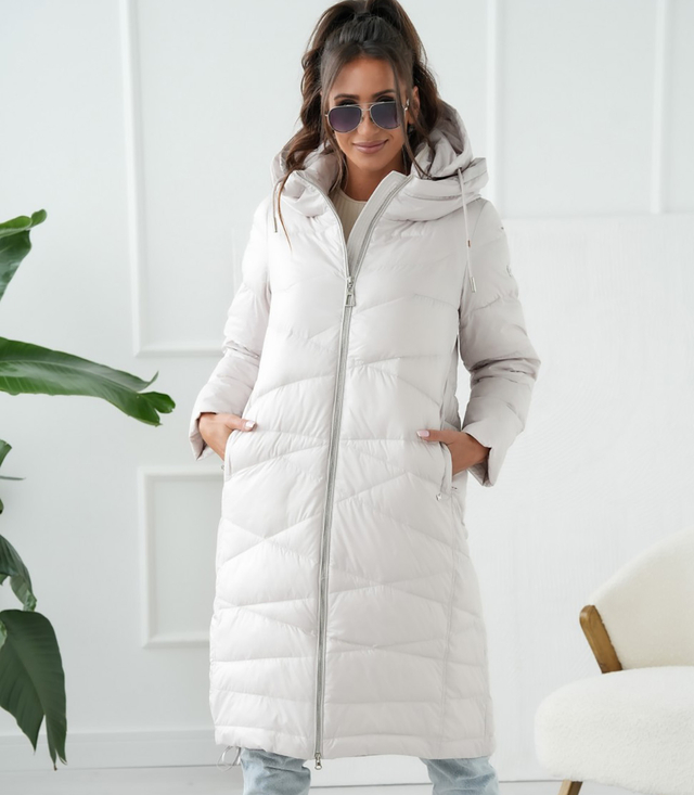 Long elegant quilted women's winter insulated coat SAMANTA