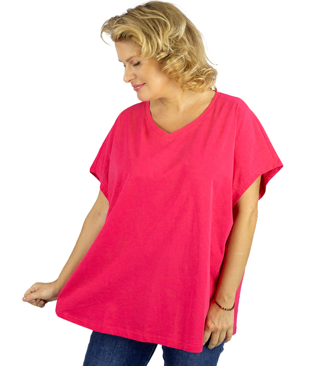 Blouse t-shirt with a heart neckline oversize Mela