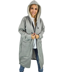 Long women's hoodie. Warm, nice material. Zipper BETH