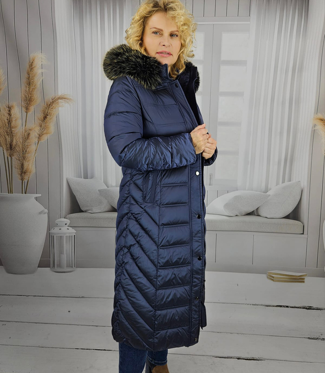 Long quilted winter warm coat with hood ARCTICA jacket