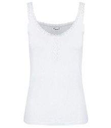 Chemise blouse with lace on the straps